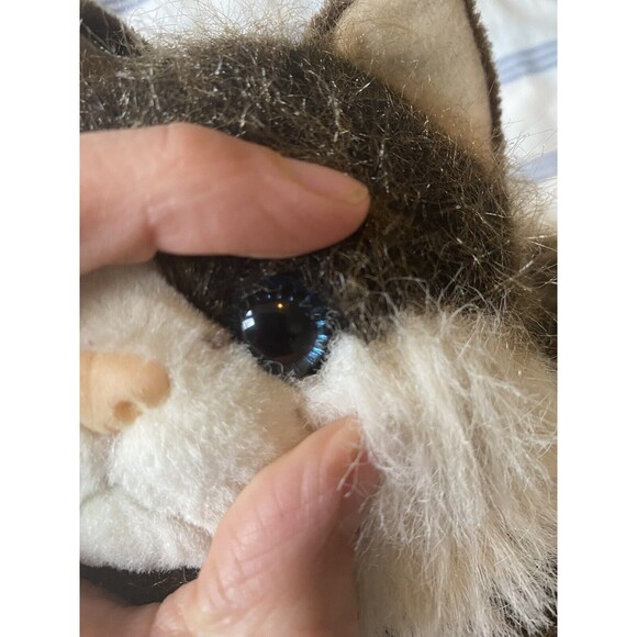 Unknown Cat Stuffed Animal Plush Fluffy Tail Brown White 10" - Picture 6 of 12